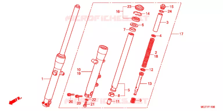 FRONT FORK Honda MOTO 400 VT 2012  VT400SB