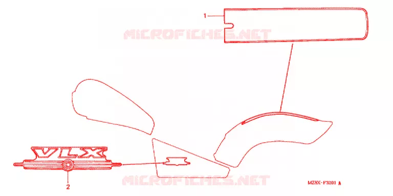 STICKERS (2) Honda MOTO 600 SHADOW 2000  VT600CD2Y