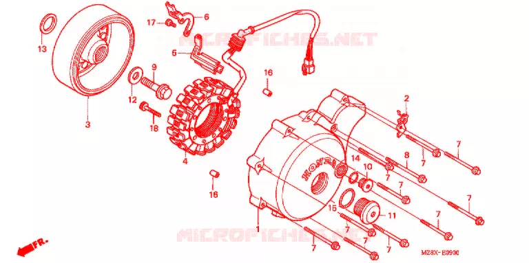 LEFT CRANKCASE COVER - ALTERNATOR (2) Honda MOTO 600 SHADOW 2000  VT600CD2Y