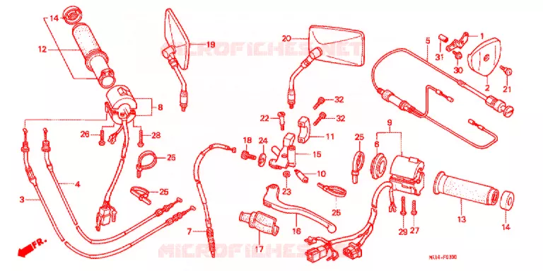 HANDLE SWITCH - LEVER - CABLE - GRIP Honda MOTO 600 SHADOW 1993  VT600CDP