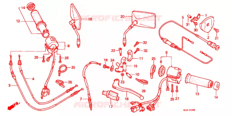 HANDLE SWITCH - LEVER - CABLE - GRIP Honda MOTO 600 SHADOW 1994  VT600CDR