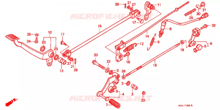 PEDAL Honda MOTO 600 SHADOW 1994  VT600CDR