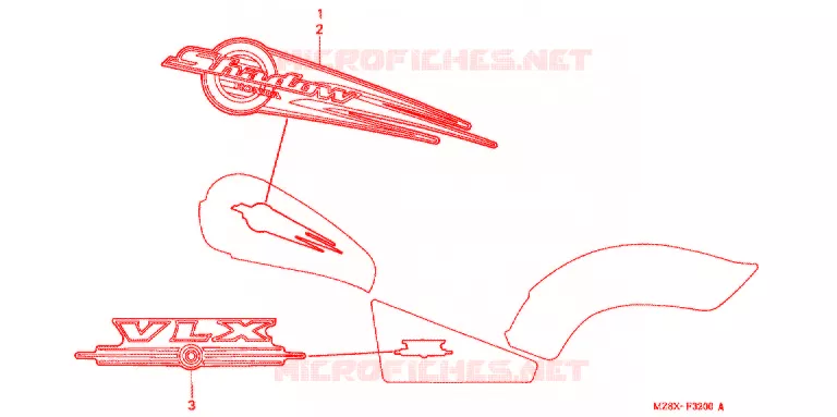 STICKERS (1) Honda MOTO 600 SHADOW 2000  VT600CDY