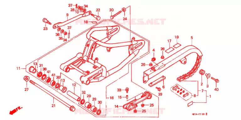 SWINGARM - CHAIN CASE Honda MOTO 600 SHADOW 1994  VT600CR