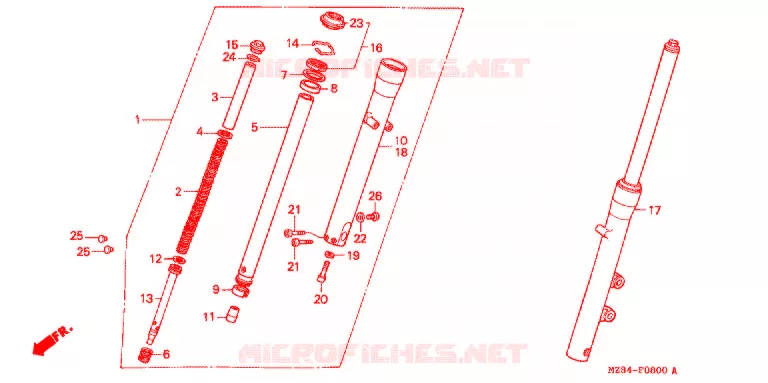 FRONT FORK Honda MOTO 600 SHADOW 1995  VT600CS