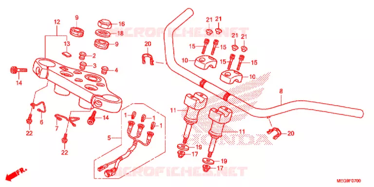 HANDLEBAR (VT750C/VT750CS) Honda MOTO 750 SHADOW 2011  VT750CSB