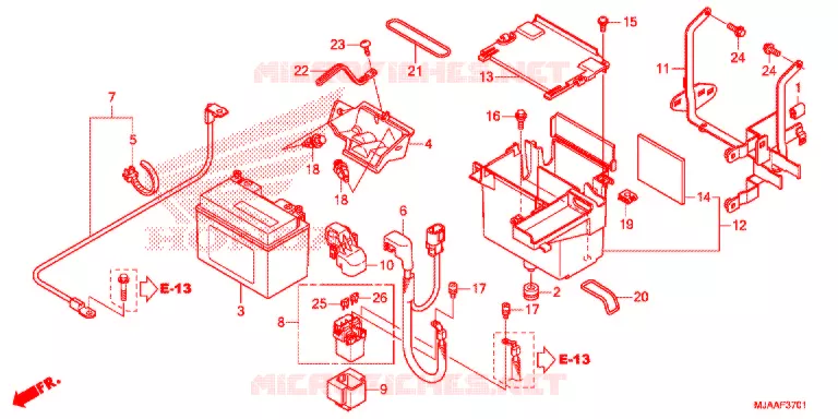 BATTERY (VT750CS/C2S) Honda MOTO 750 SHADOW 2013  VT750CSD