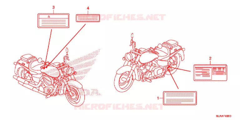 CAUTION LABEL (VT750C/CA/C2/C2B/C2F/CS/C2S) Honda MOTO 750 SHADOW 2013  VT750CSD