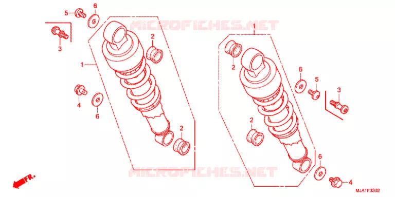 REAR SHOCK ABSORBER (VT750S) Honda MOTO 750 VT 2012  VT750SC