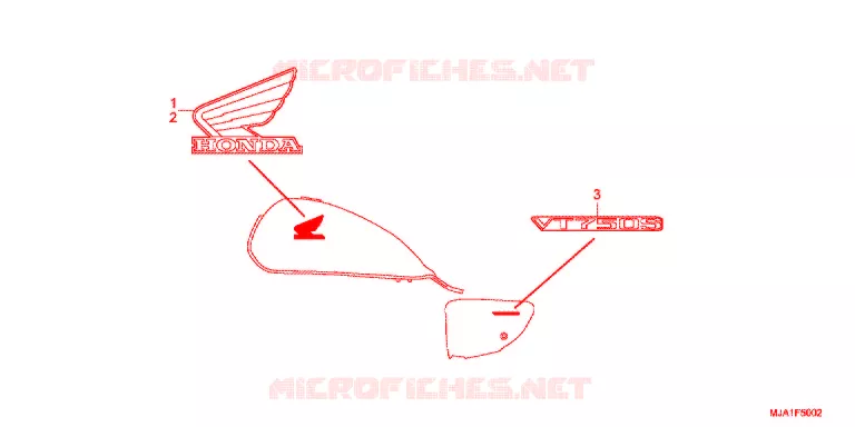 STICKERS (VT750S) Honda MOTO 750 VT 2013  VT750SC