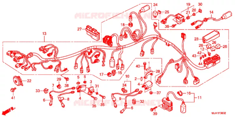 WIRE HARNESS (VT750S) Honda MOTO 750 VT 2012  VT750SC
