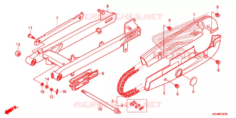 SWINGARM - CHAIN CASE Honda MOTO 110 EX5 2017  NBC110MDFH