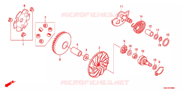 VARIATOR - KICK STARTER SPINDLE Honda SCOOTER 110 DIO 2017  NSC110CBFH