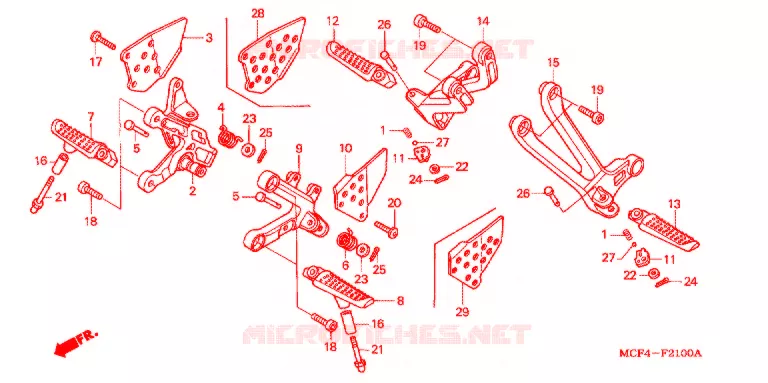 PEDAL Honda MOTO 1000 SP 2004  VTR1000SP4_CM