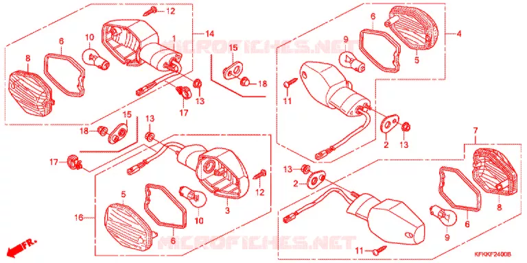 INDICATOR (2) Honda MOTO 250 VTR 2016  VTR250F