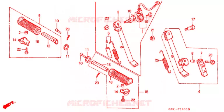 FOOT REST - STAND Honda MOTO 50 JAZZ 1990  CA50J