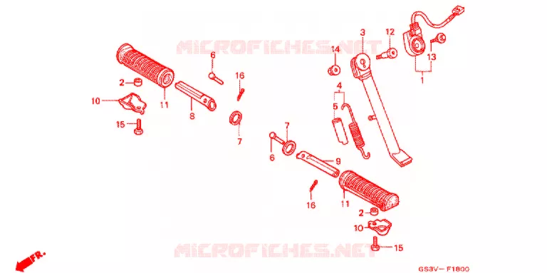 FOOT REST - STAND Honda MOTO 50 JAZZ 1998  CA50V