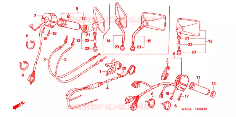 HANDLE SWITCH - LEVER - CABLE - GRIP Honda MOTO 1100 SHADOW 1990  VT1100CL