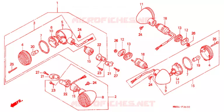 INDICATOR (2) Honda MOTO 1100 SHADOW 1990  VT1100CL