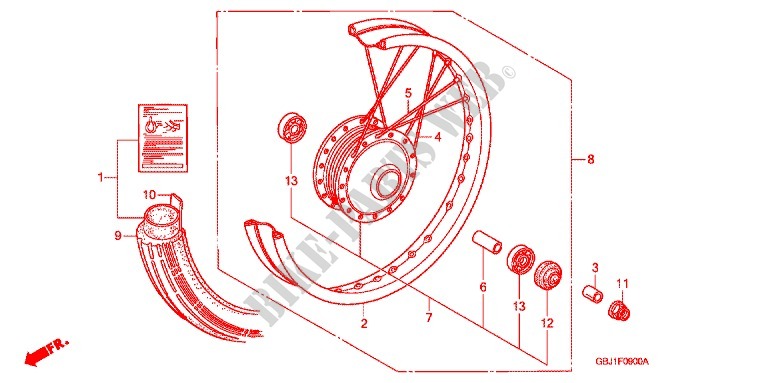FRONT WHEEL for Honda PRESS CUB 50 DELUXE 2002