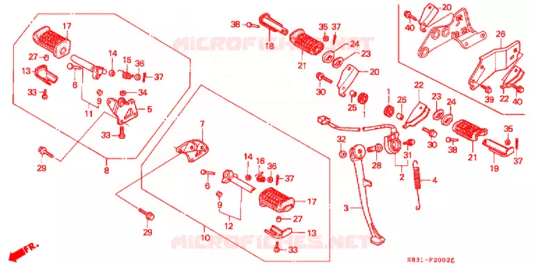 FOOT REST - STAND (CA250TL/TN/TP/TR) Honda MOTO 250 REBEL 1990  CA250TL