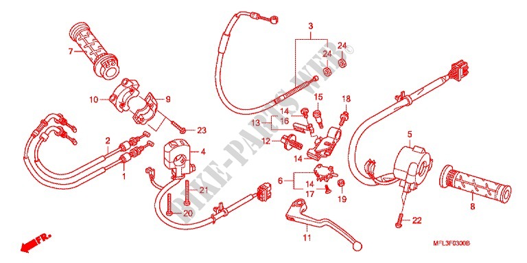 LEVER   SWITCH   CABLE (1) for Honda CBR 1000 RR FIREBLADE BLACK 2011