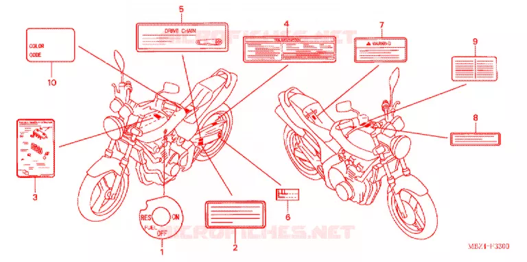 CAUTION LABEL (1) Honda MOTO 600 HORNET 2006  CB600F6_A