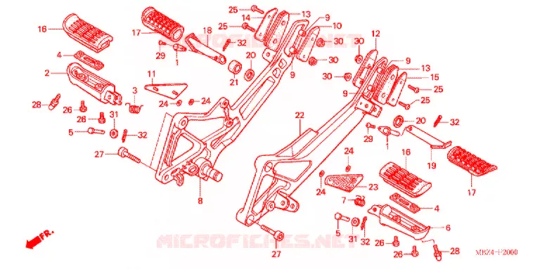 PEDAL Honda MOTO 600 HORNET 2006  CB600F6_A