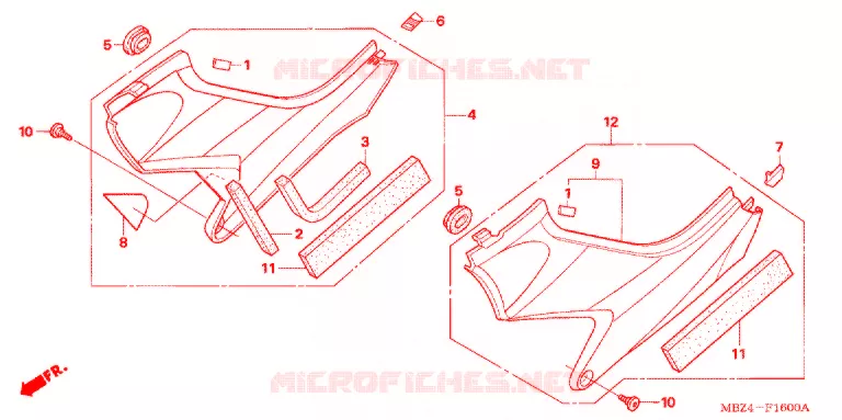 SIDE COVERS Honda MOTO 600 HORNET 2006  CB600F6_A