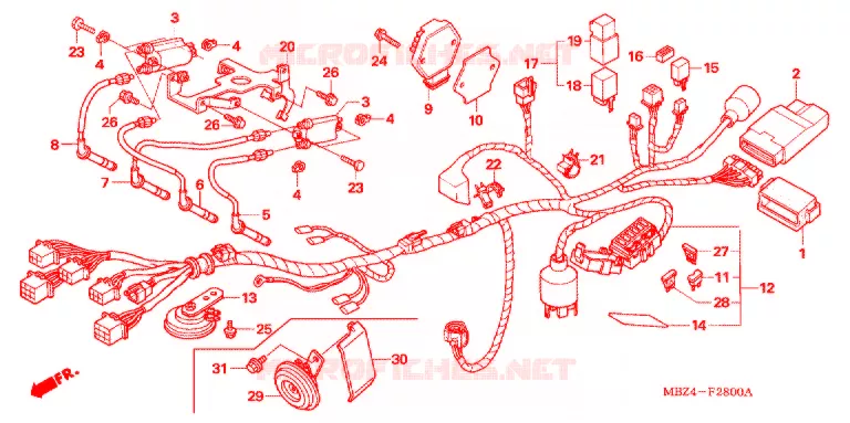 WIRE HARNESS Honda MOTO 600 HORNET 2006  CB600F6_A