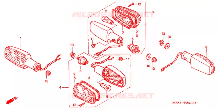 INDICATOR (1) Honda MOTO 600 HORNET 1998  CB600FW