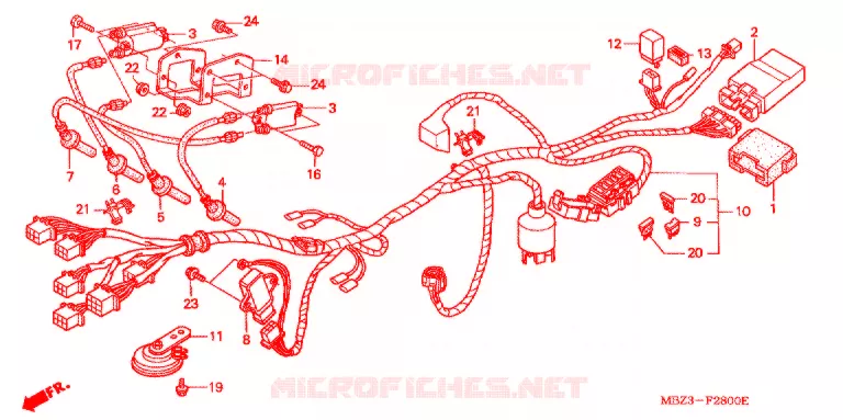 WIRE HARNESS (1) Honda MOTO 600 HORNET 1998  CB600FW
