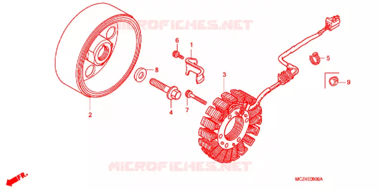 LEFT CRANKCASE COVER - ALTERNATOR (2) Honda MOTO 900 HORNET 2002  CB900F2