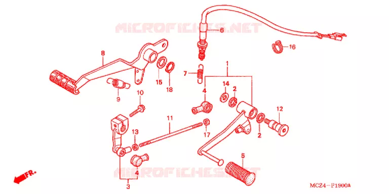PEDAL Honda MOTO 900 HORNET 2002  CB900F2