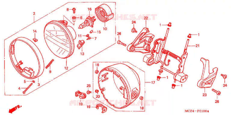 HEADLIGHT Honda MOTO 900 HORNET 2002  CB900F2