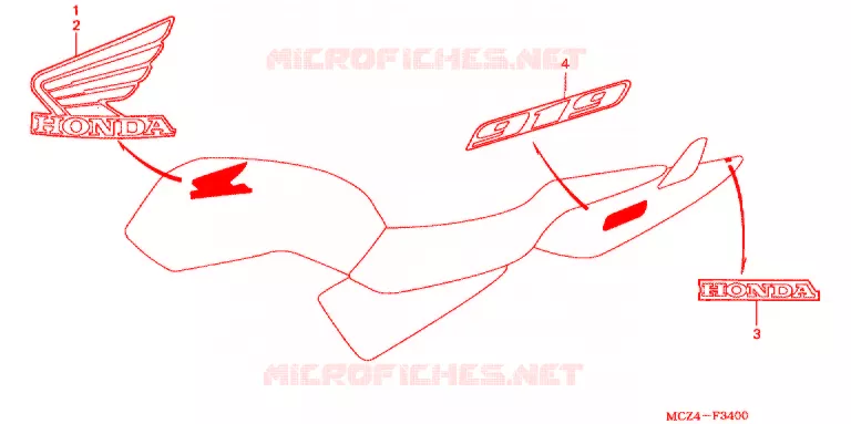 STICKERS Honda MOTO 900 HORNET 2006  CB900F6_A