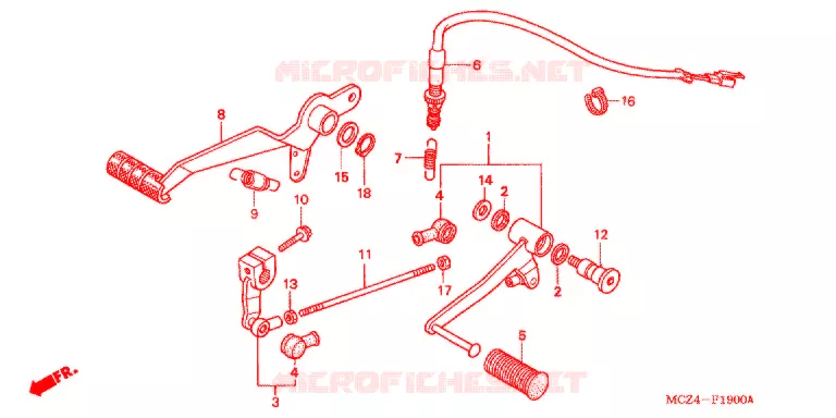 PEDAL Honda MOTO 900 HORNET 2006  CB900F6_A