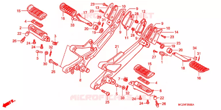 PEDAL Honda MOTO 900 HORNET 2006  CB900F6_A
