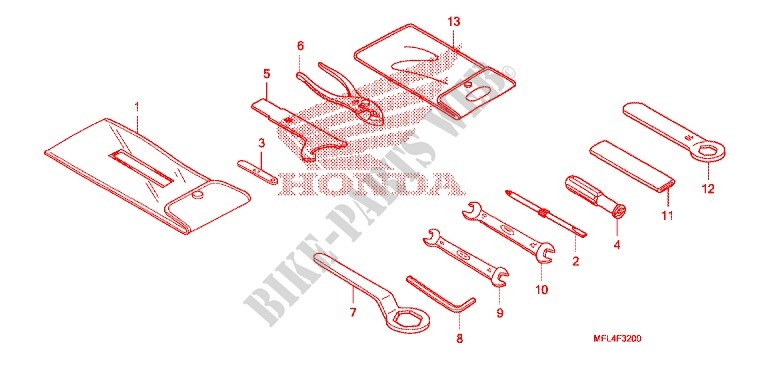 TOOLS   BATTERY BOX for Honda CBR 1000 RR ABS RED 2009