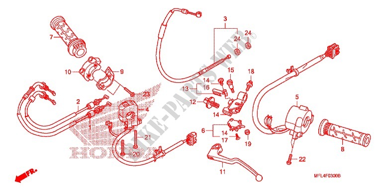 LEVER   SWITCH   CABLE (1) for Honda CBR 1000 RR FIREBLADE 2008