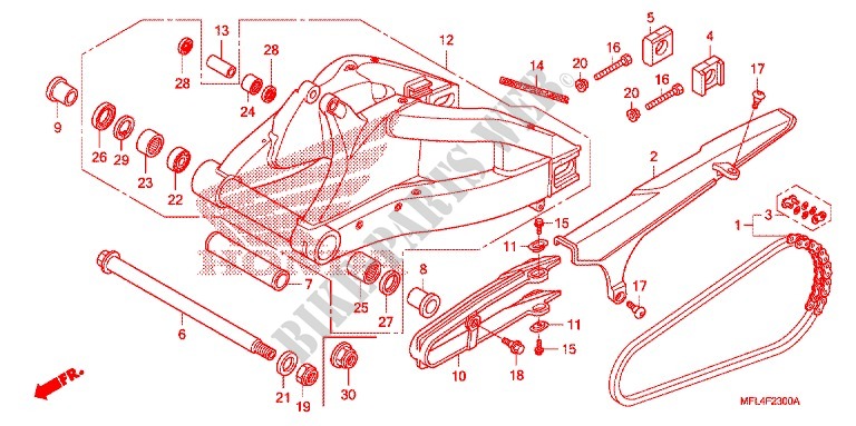 SWINGARM   CHAIN CASE for Honda CBR 1000 RR FIREBLADE 2008