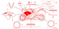 STICKERS (3) for Honda CBR 1000 RR SP ABS TRICOLOUR 2014