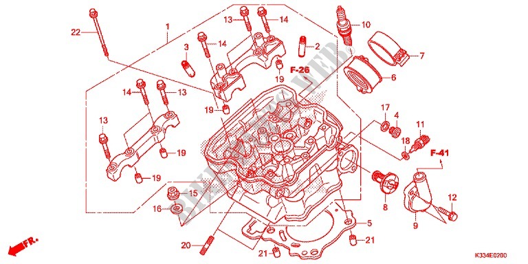CYLINDER HEAD COVER for Honda CBR 300 RED 2016
