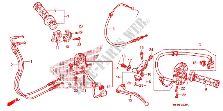 LEVER   SWITCH   CABLE (1) for Honda CBR 600 RR ABS 2010