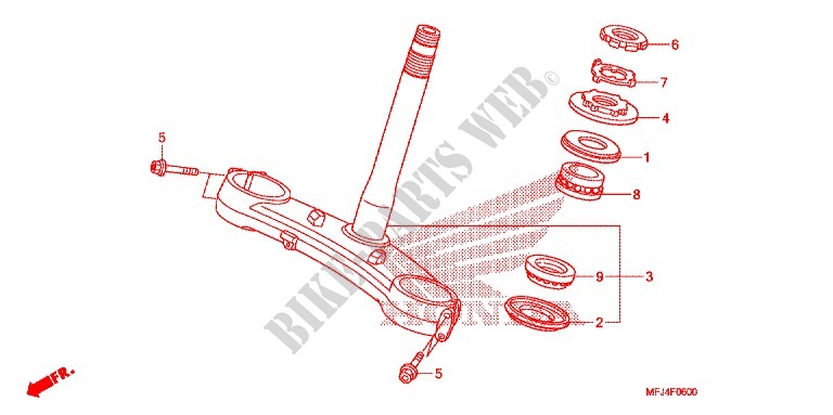 STEERING STEM for Honda CBR 600 RR ABS BLACK 2011