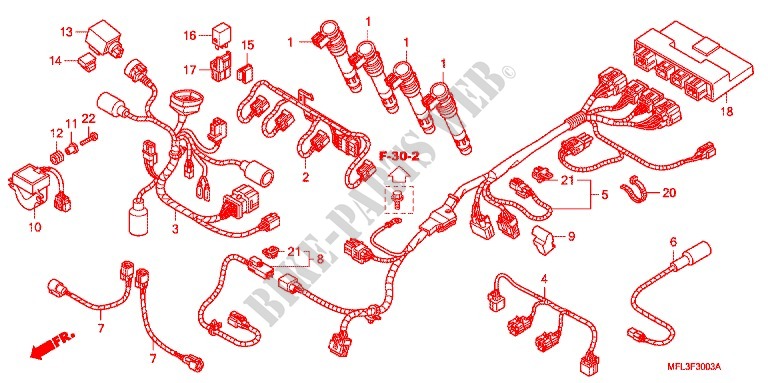 SUB HARNESS for Honda CBR 1000 RR ABS 2010