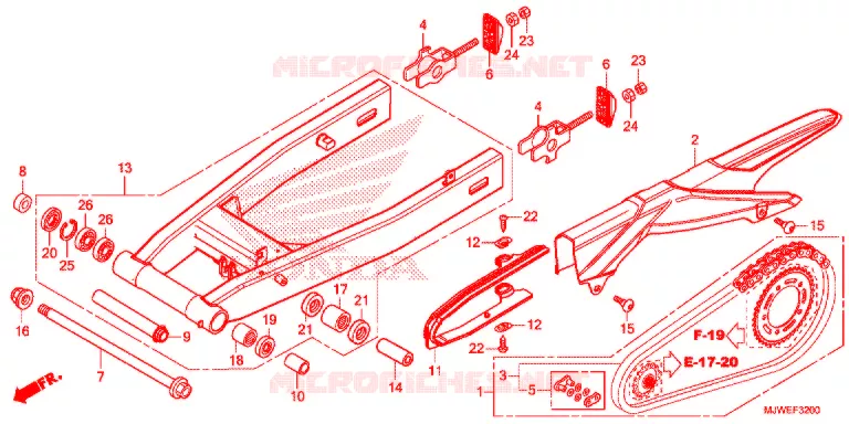 SWINGARM - CHAIN CASE Honda MOTO 500 CBR 2016  CBR500RAG