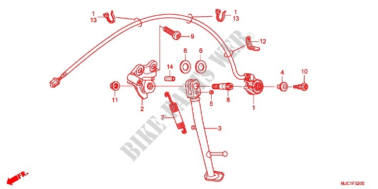 MAIN STAND   BRAKE PEDAL for Honda CBR 600 RR HRC TRICOLOR 2015