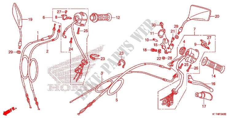 LEVER   SWITCH   CABLE (1) for Honda REBEL 250 2014