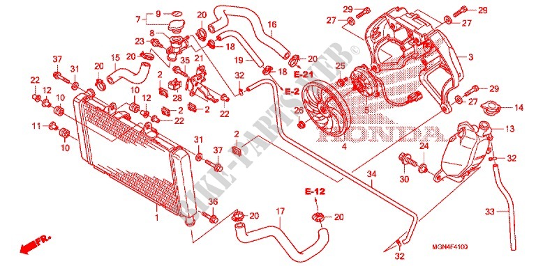 RADIATOR for Honda CBF 600 FAIRING ABS 2011